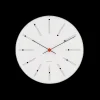 Arne Jacobsen Klokker Og Værstjanor*Clocks Bankers Veggur Ø48 cm hvit/sort/rød