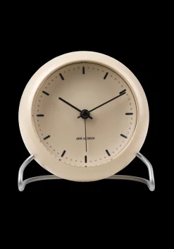 Arne Jacobsen Klokker Og Værstjanor*Clocks City Hall Bordur Ø11 cm sandy beige