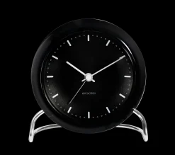 Arne Jacobsen Klokker Og Værstjanor*Clocks City Hall Bordur Ø11 cm sort