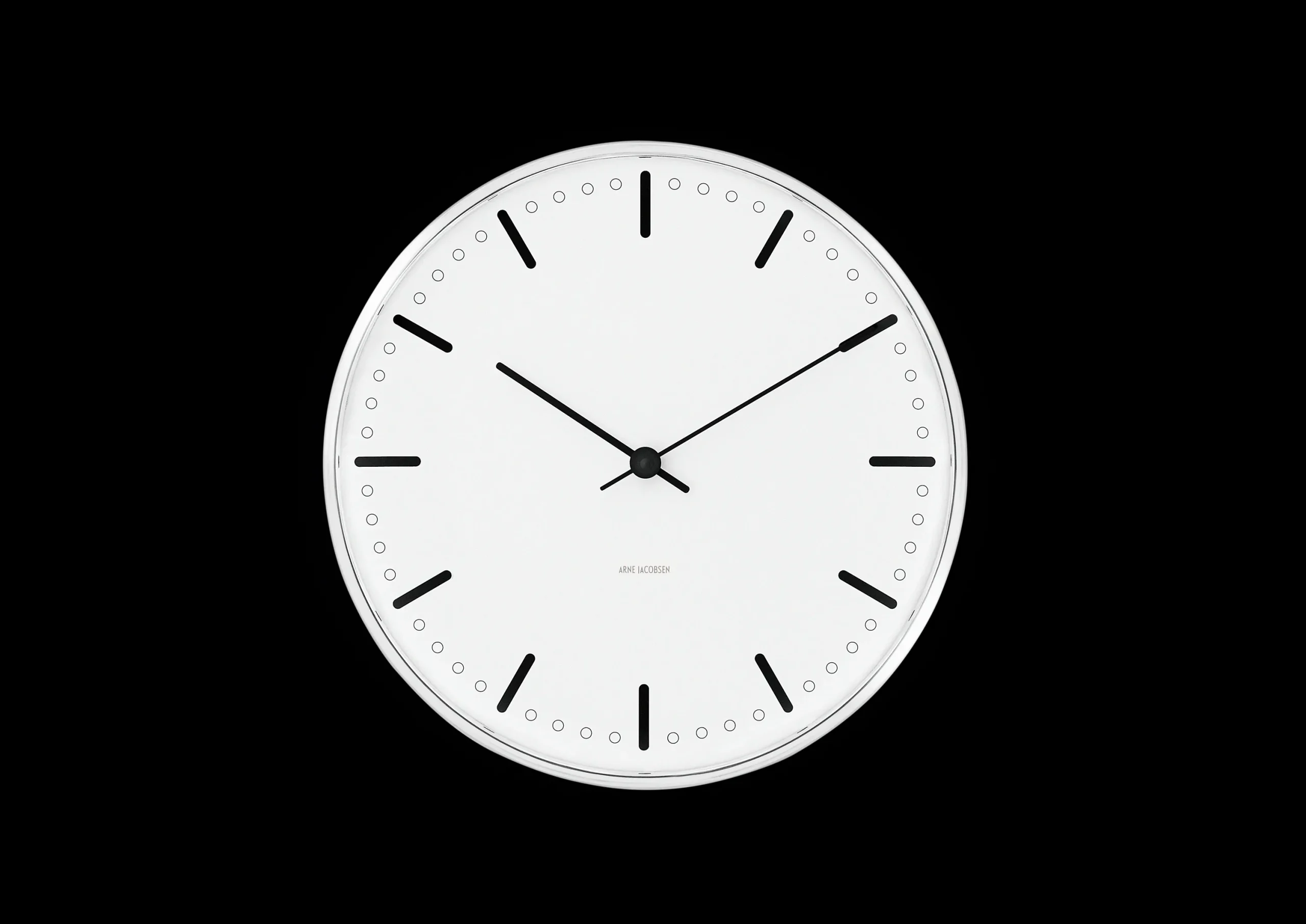 Arne Jacobsen Klokker Og Værstjanor*Clocks City Hall Veggur Ø21 cm hvit/sort