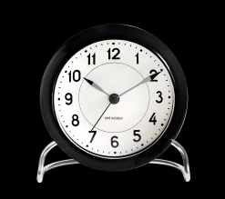 Arne Jacobsen Klokker Og Værstjanor*Clocks Station Bordur Ø11 cm hvit/sort