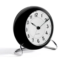 Arne Jacobsen Klokker Og Værstjanor*Clocks Station Bordur Ø11 cm hvit/sort
