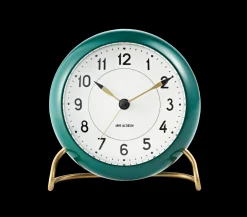 Arne Jacobsen Klokker Og Værstjanor*Clocks Station Bordur Ø11 cm grønn/hvit