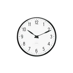 Arne Jacobsen Klokker Og Værstjanor*Clocks Station Veggur Ø16 cm hvit/sort