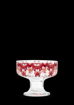 Bjørn Wiinblad Kakefat Og Etasjefat|Serveringskåler*Guirlande Bowl on stand Ø10.5 cm rød 4 stk.