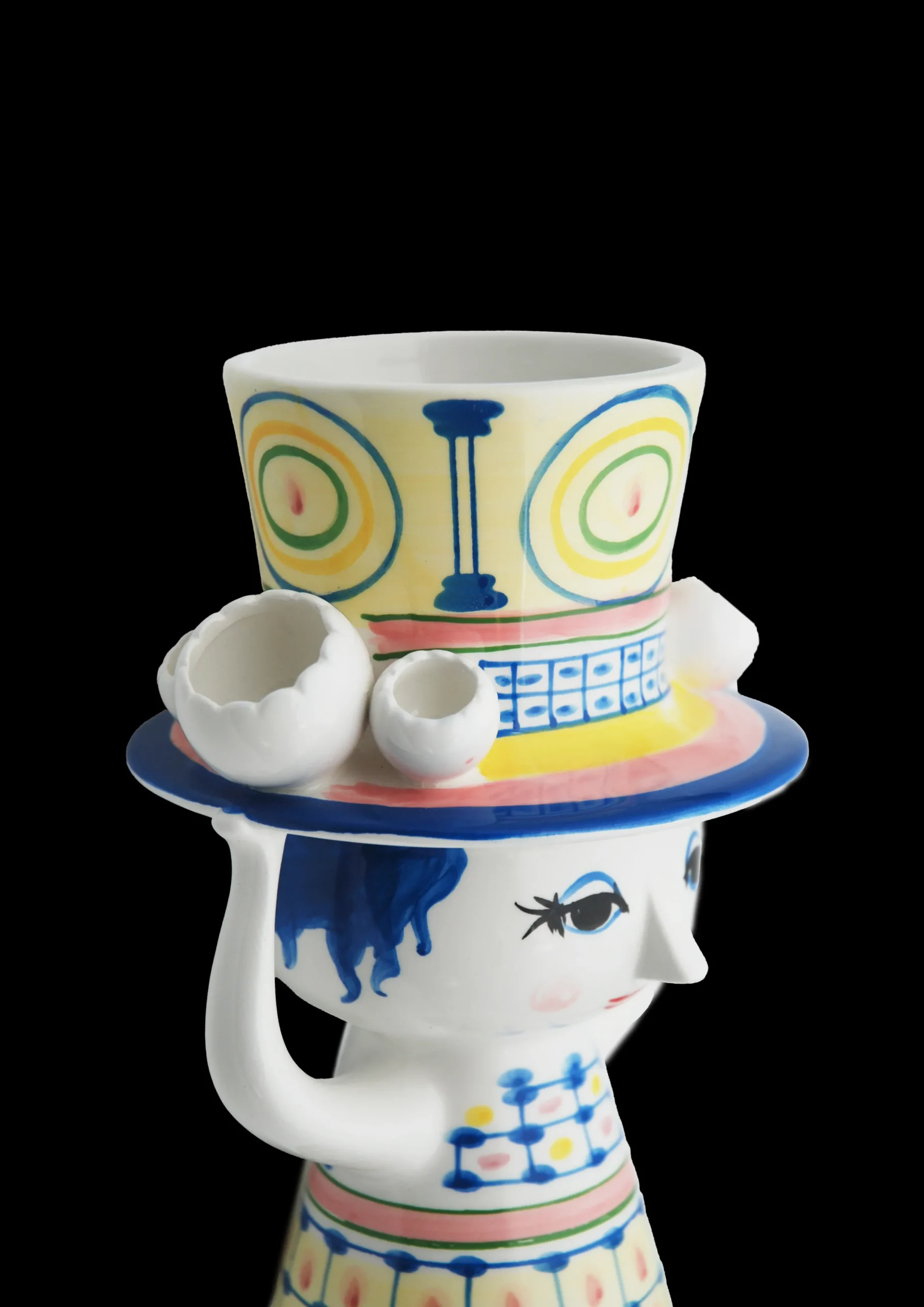 Bjørn Wiinblad Vaser Og Urtepotteskjulere*Lady with hat Vase H20.5 cm blå - Kjøp nå