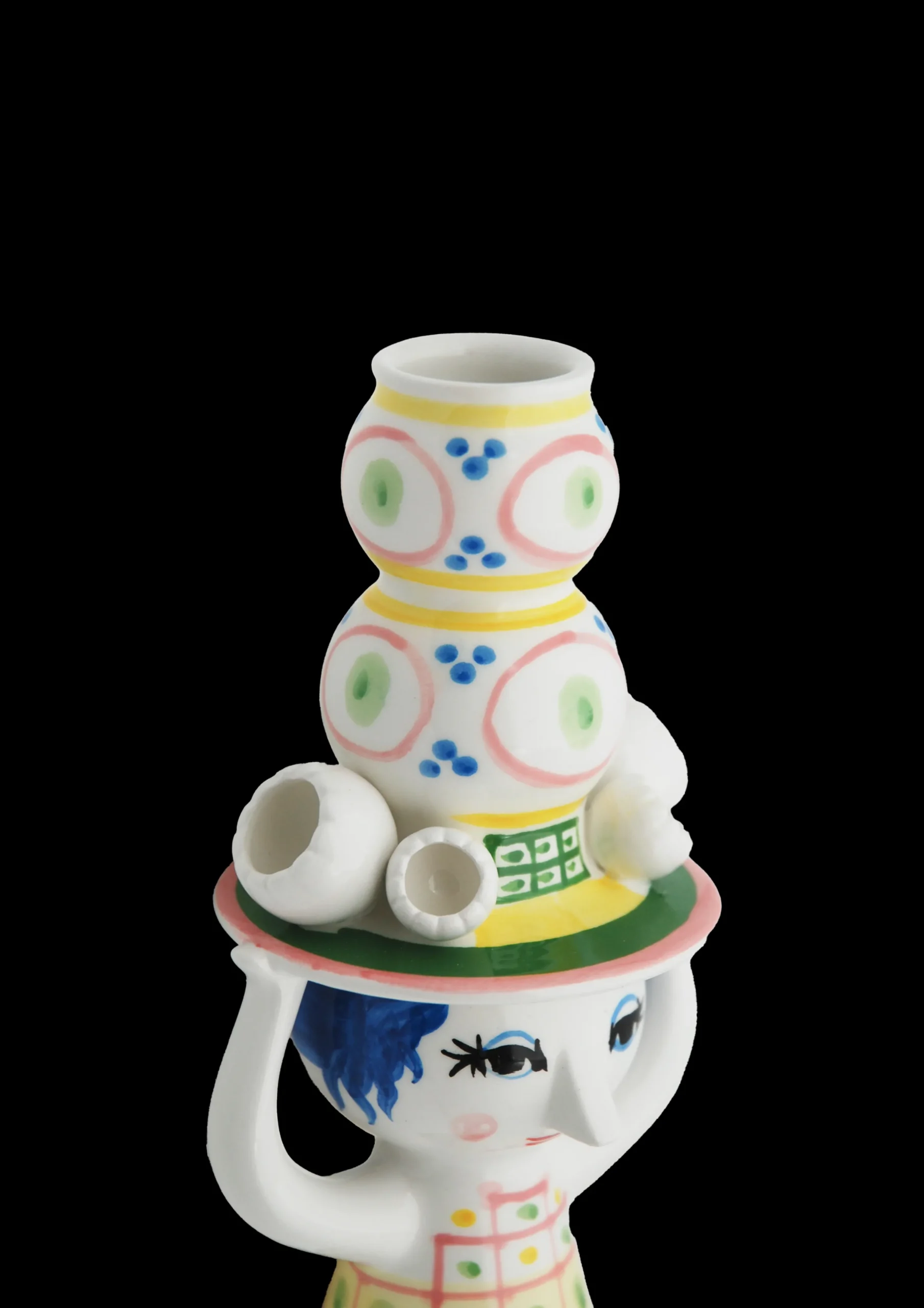 Bjørn Wiinblad Lysestaker Og Stearinlys|Kronelysestaker*Lady with hat Lysestake H16 cm pink - Kjøp nå