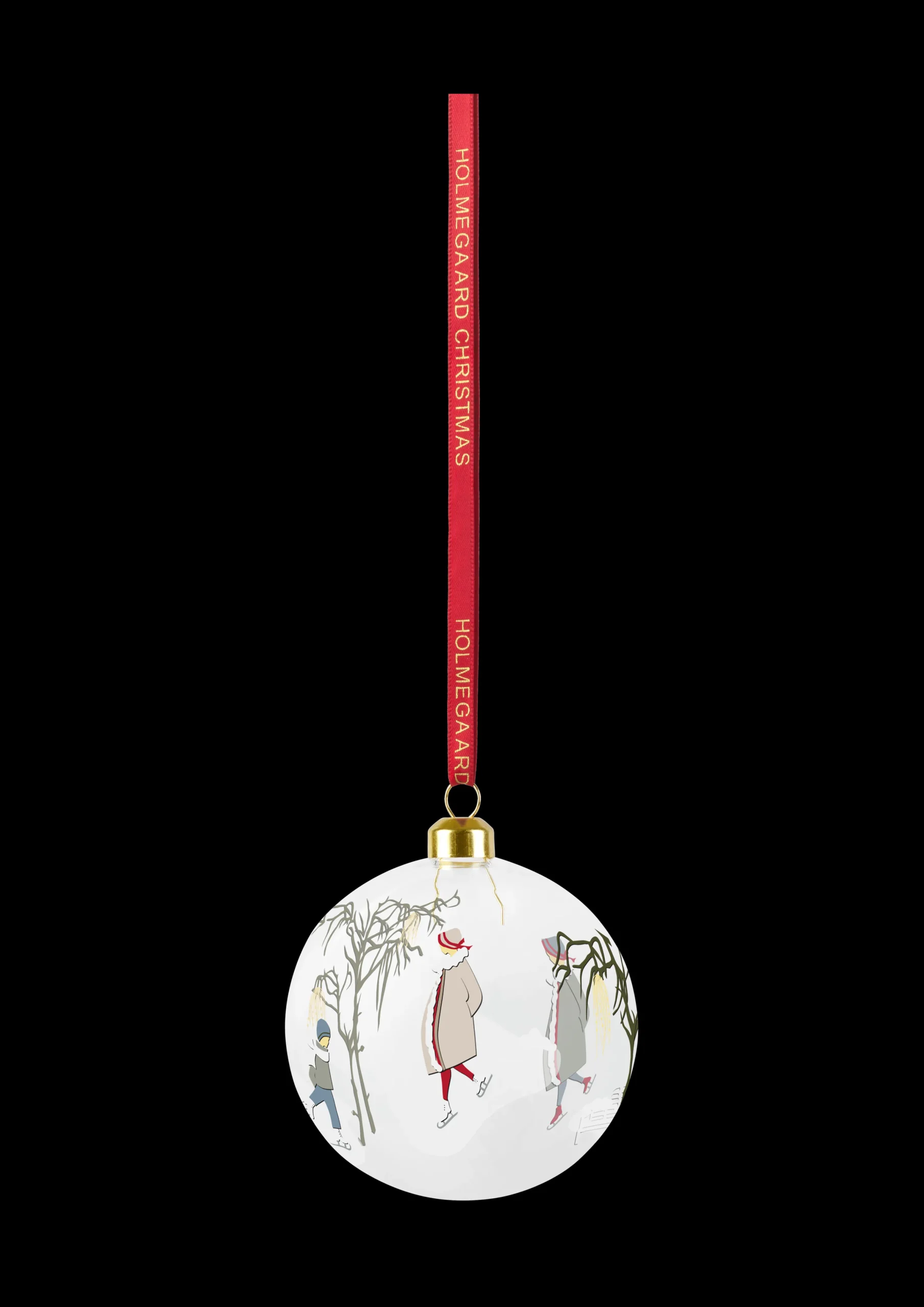 Holmegaard Julepynt|Julepynt*Christmas Bauble Children ice skating Ø8 cm