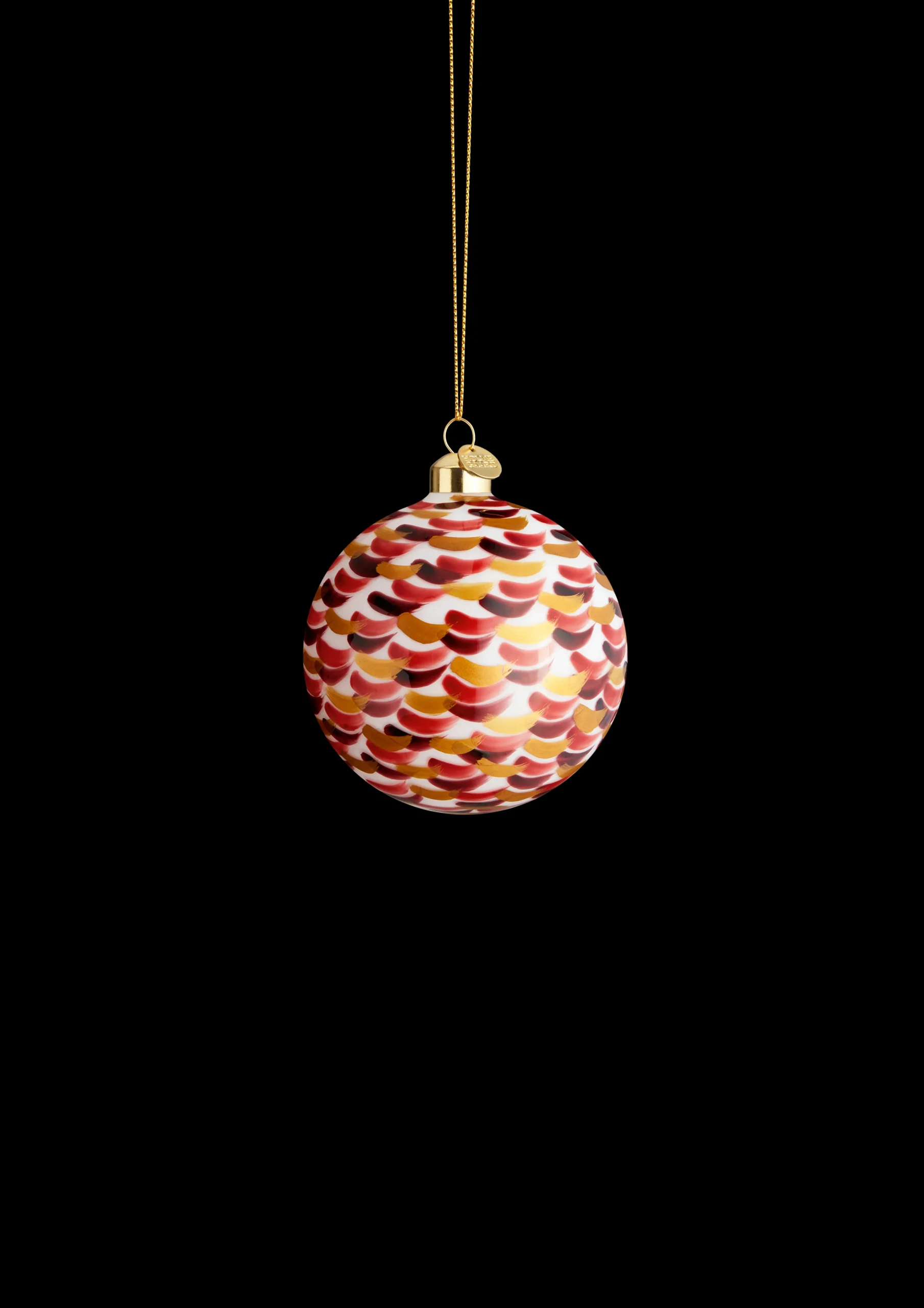 Holmegaard Julepynt|Julepynt*Souvenir Julekule Ø8 cm penselstrøk rød