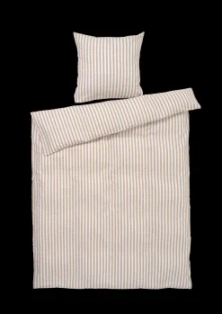 JUNA Sengetøy*Bæk&Bølge Lines Sengetøy 140x200 cm sand/hvit NO