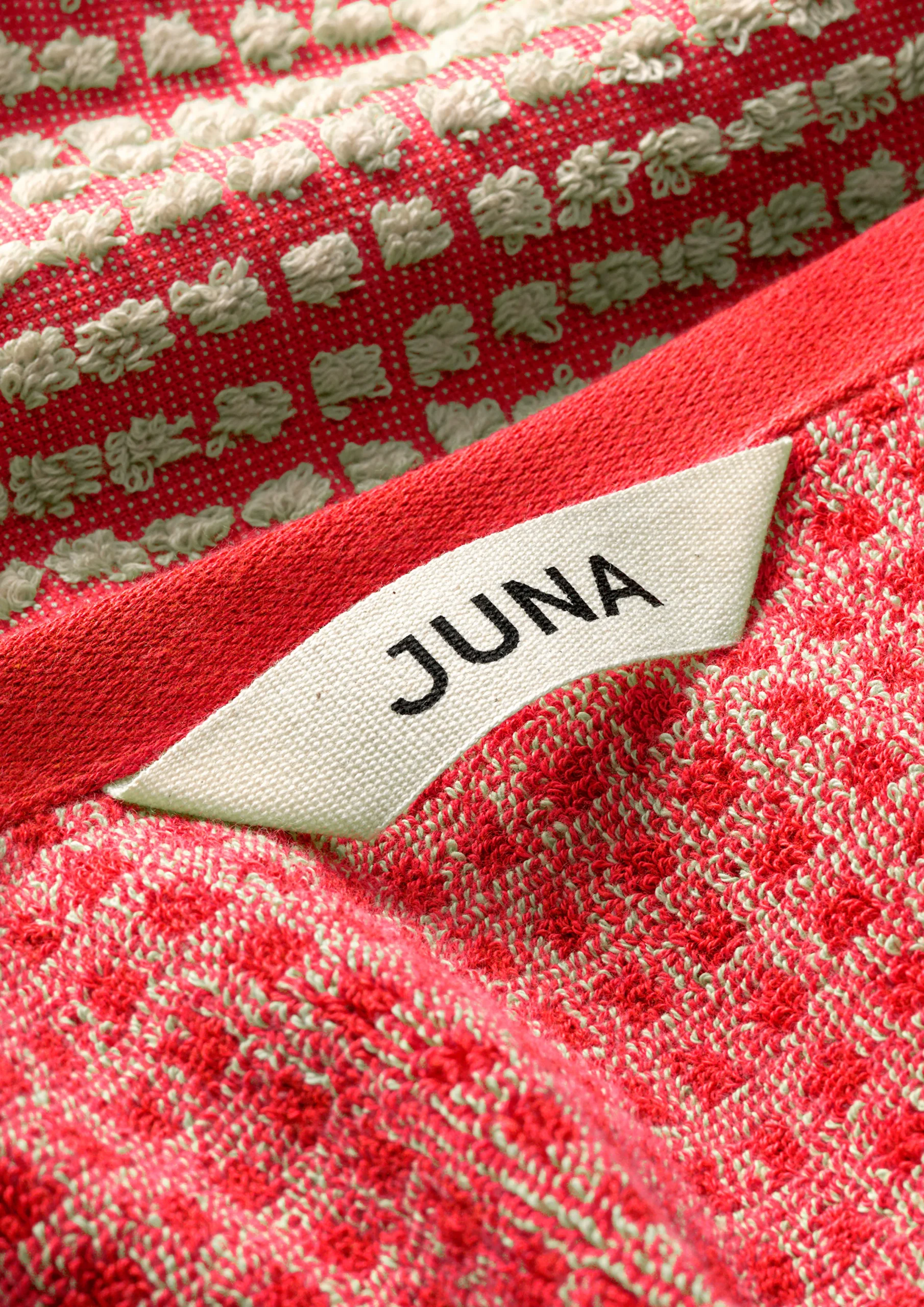 JUNA Håndklær*Check Håndkle 50 x 100 cm rød/sand – Handle hos oss