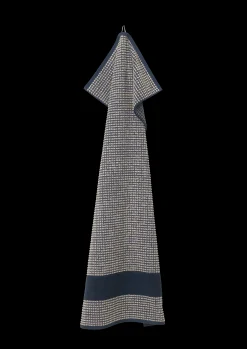 JUNA Håndklær*Check Håndkle 70x140 cm mørk blå/sand