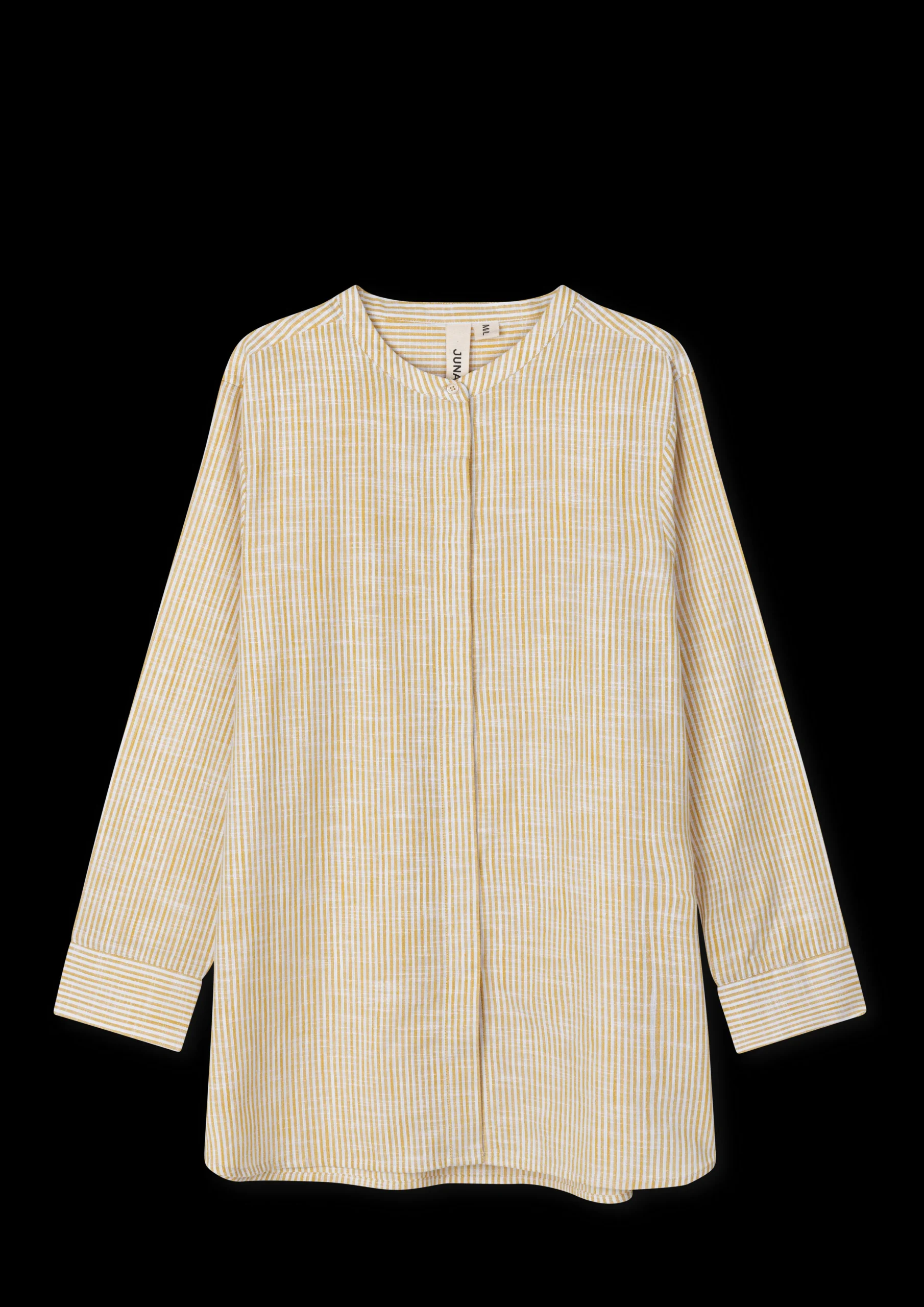 JUNA Nattøy|Topper*Monochrome Lines Ida shirt XS oker/hvit