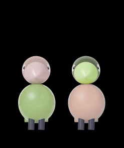 Kay Bojesen Nyheter|Trefigurer Og Skulpturer*Turtelduer H9 cm lys grønn/rosa 1 sett
