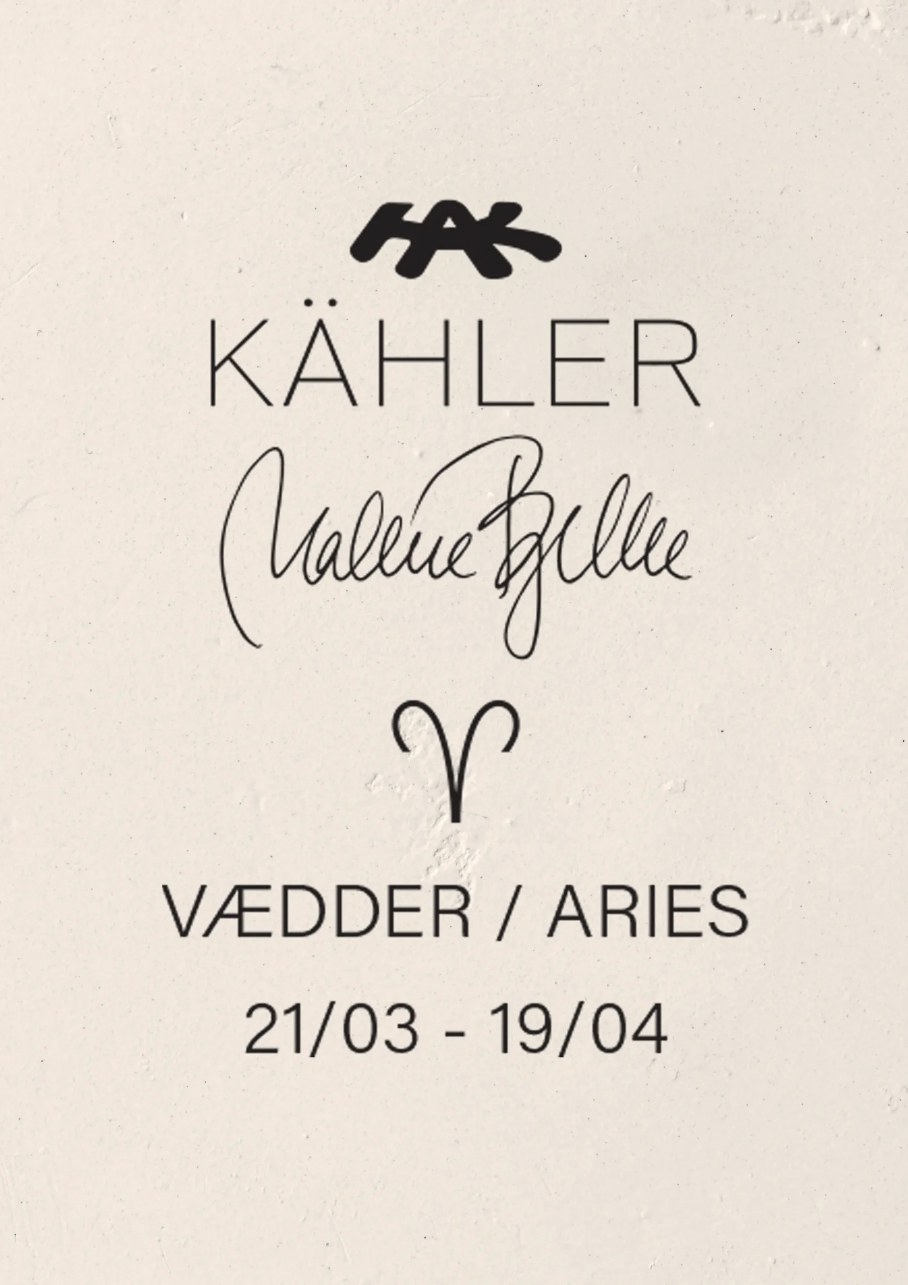 Kähler Stjernetegnsskulpturer|Trefigurer Og Skulpturer*Astro Aries H12 hvit