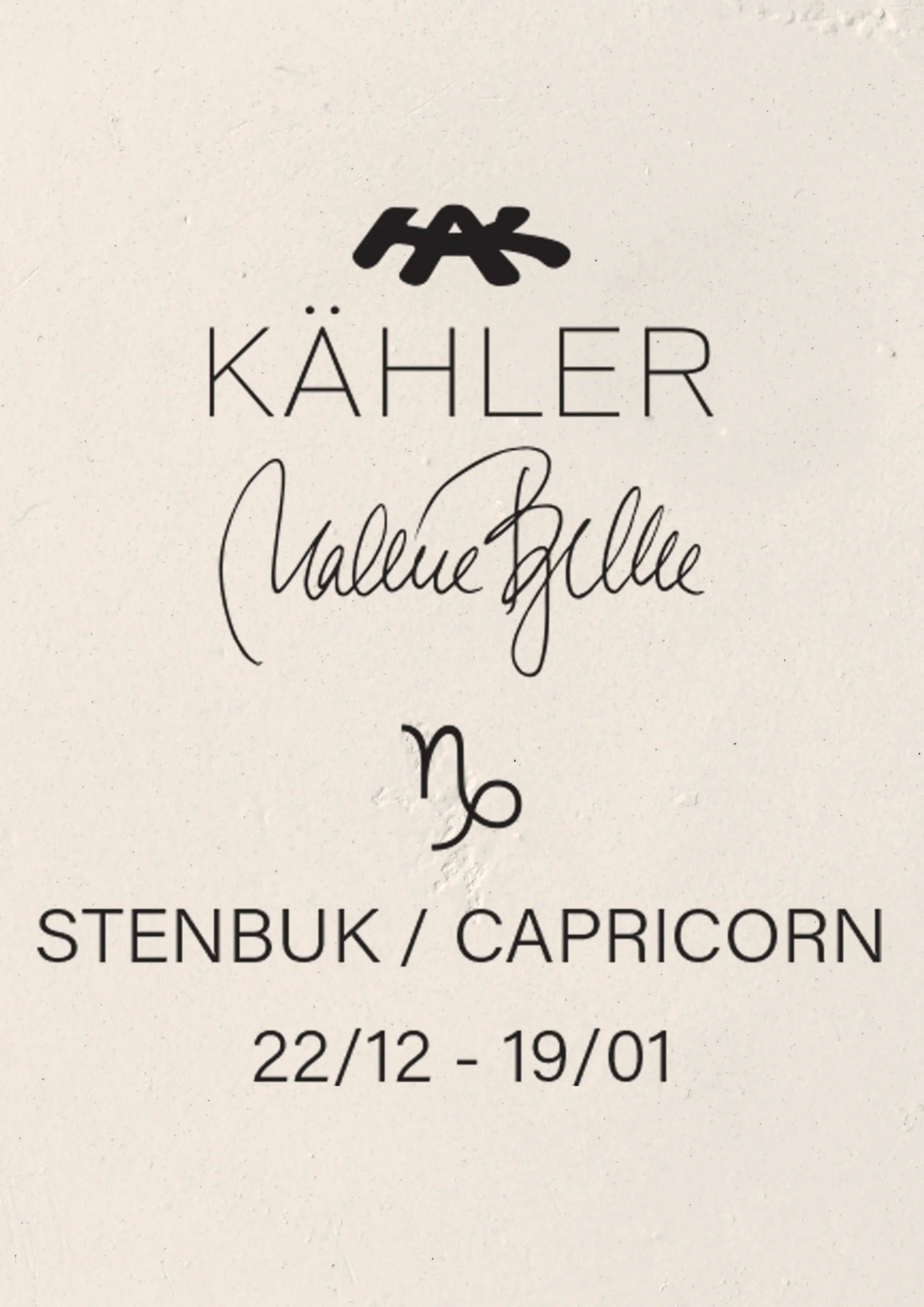 Kähler Stjernetegnsskulpturer|Trefigurer Og Skulpturer*Astro Capricorn H25 hvit