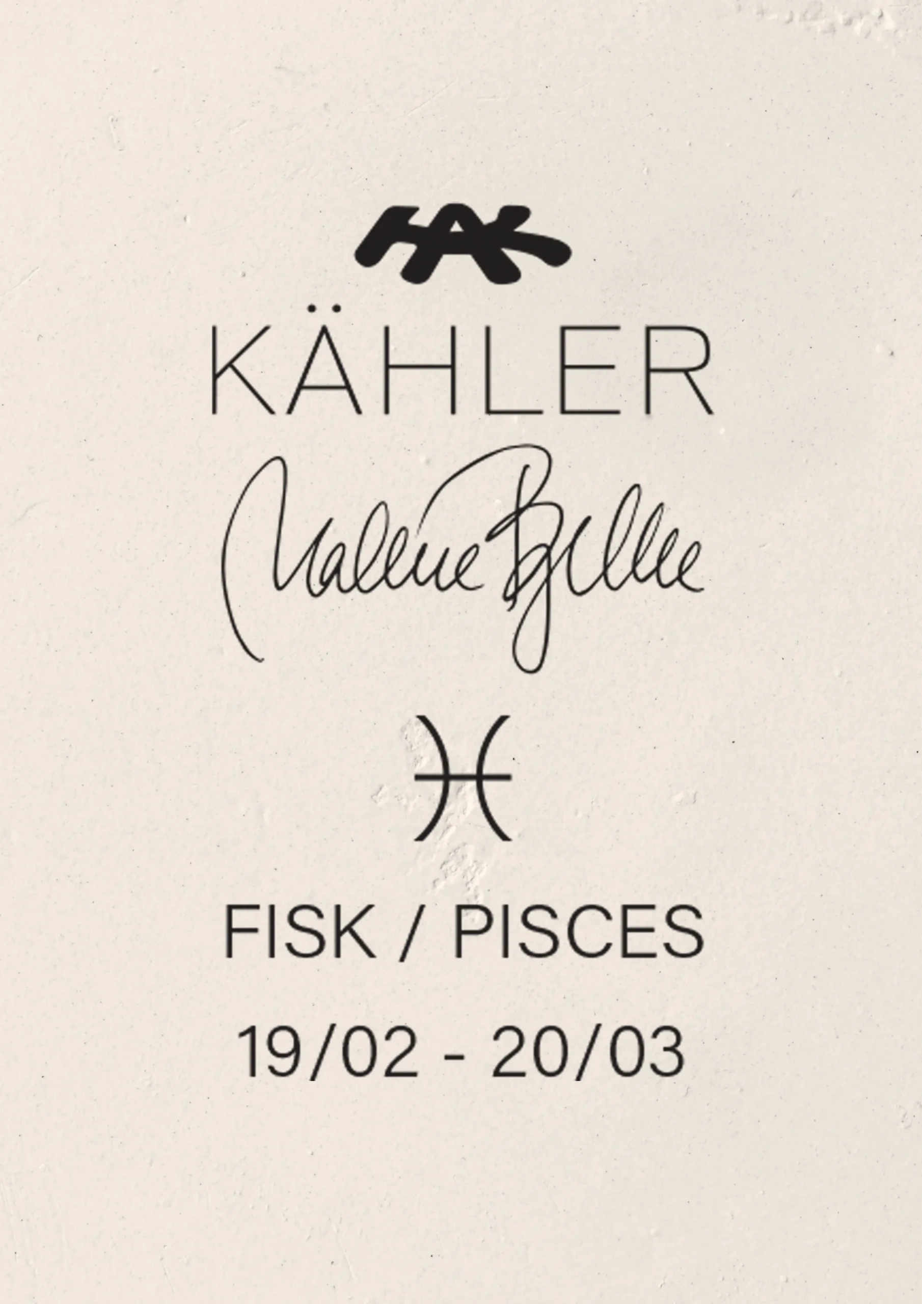 Kähler Stjernetegnsskulpturer|Trefigurer Og Skulpturer*Astro Pisces H13 hvit