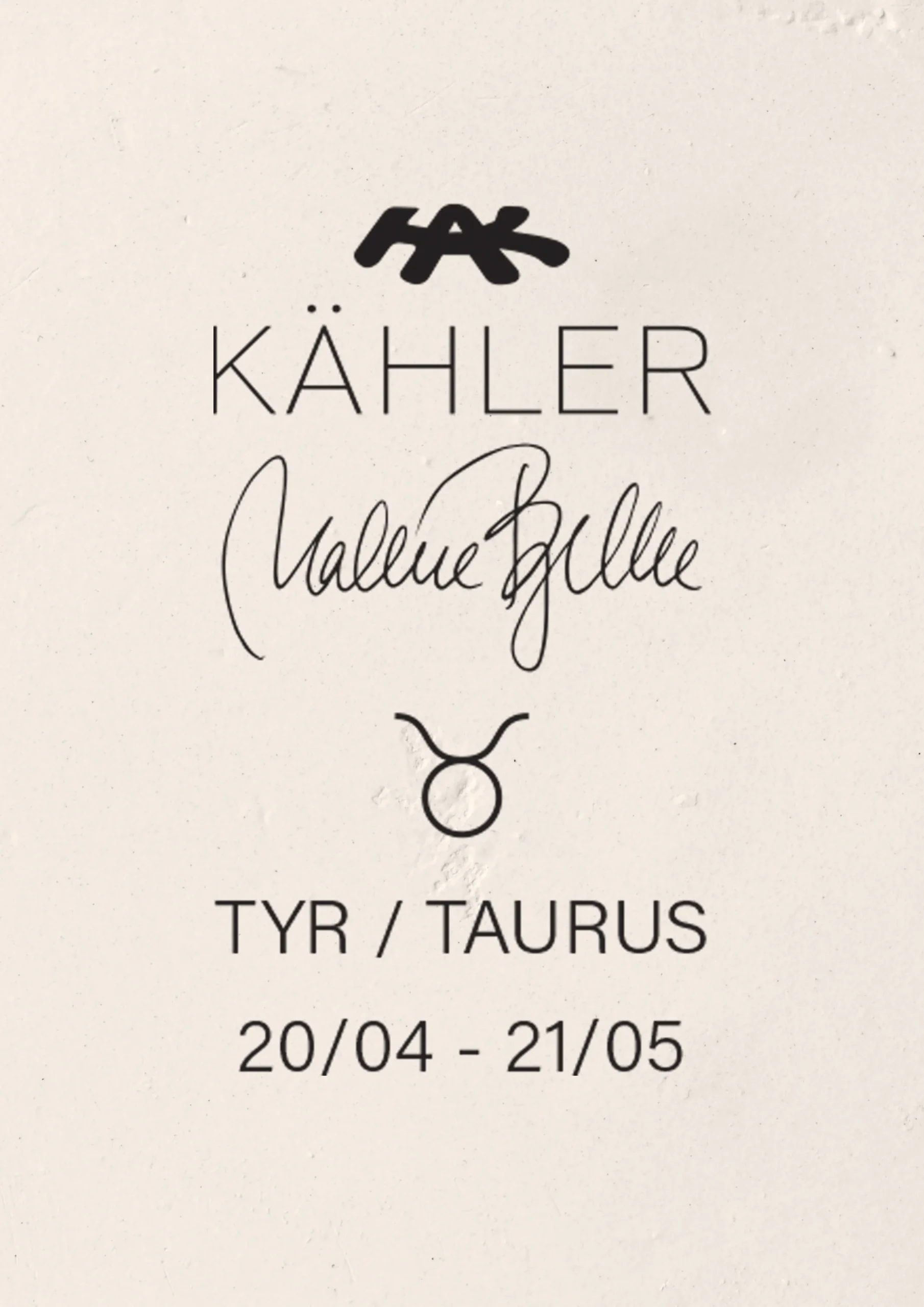 Kähler Stjernetegnsskulpturer|Trefigurer Og Skulpturer*Astro Taurus H12 hvit