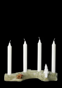 Kähler Lysestaker Og Stearinlys|Lysestaker Og Stearinlys*Christmas Tales Juleadvent H10 hvit