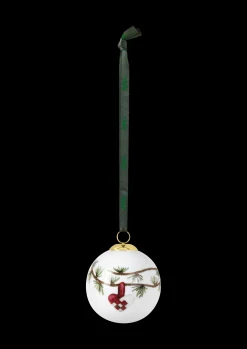 Kähler Julepynt|Julepynt*Hammershøi Christmas Kule 2018 Ø6 cm hvit m. deko