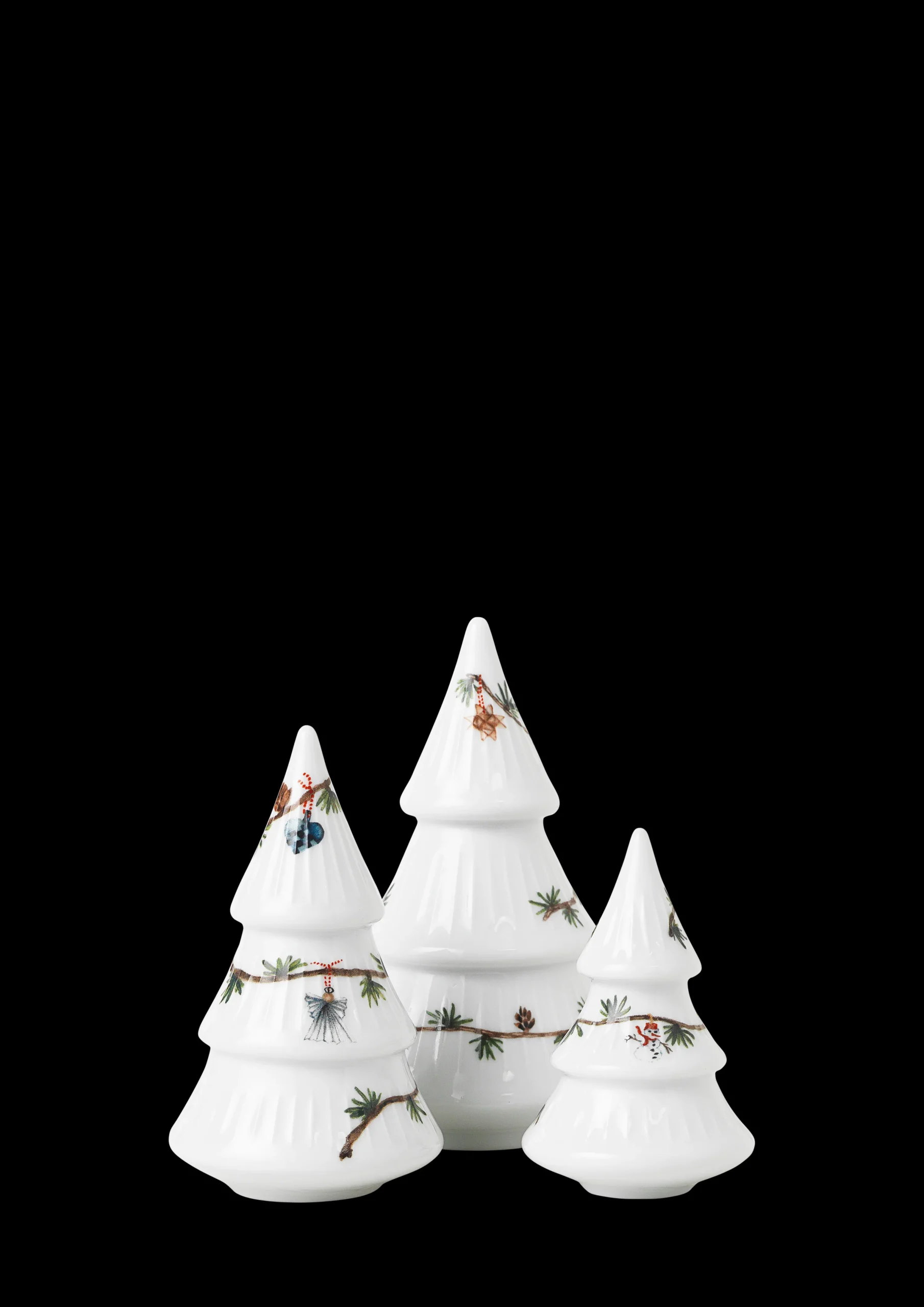 Kähler Julepynt|Julepynt*Hammershøi Christmas tree hvit m. deko 3 stk.
