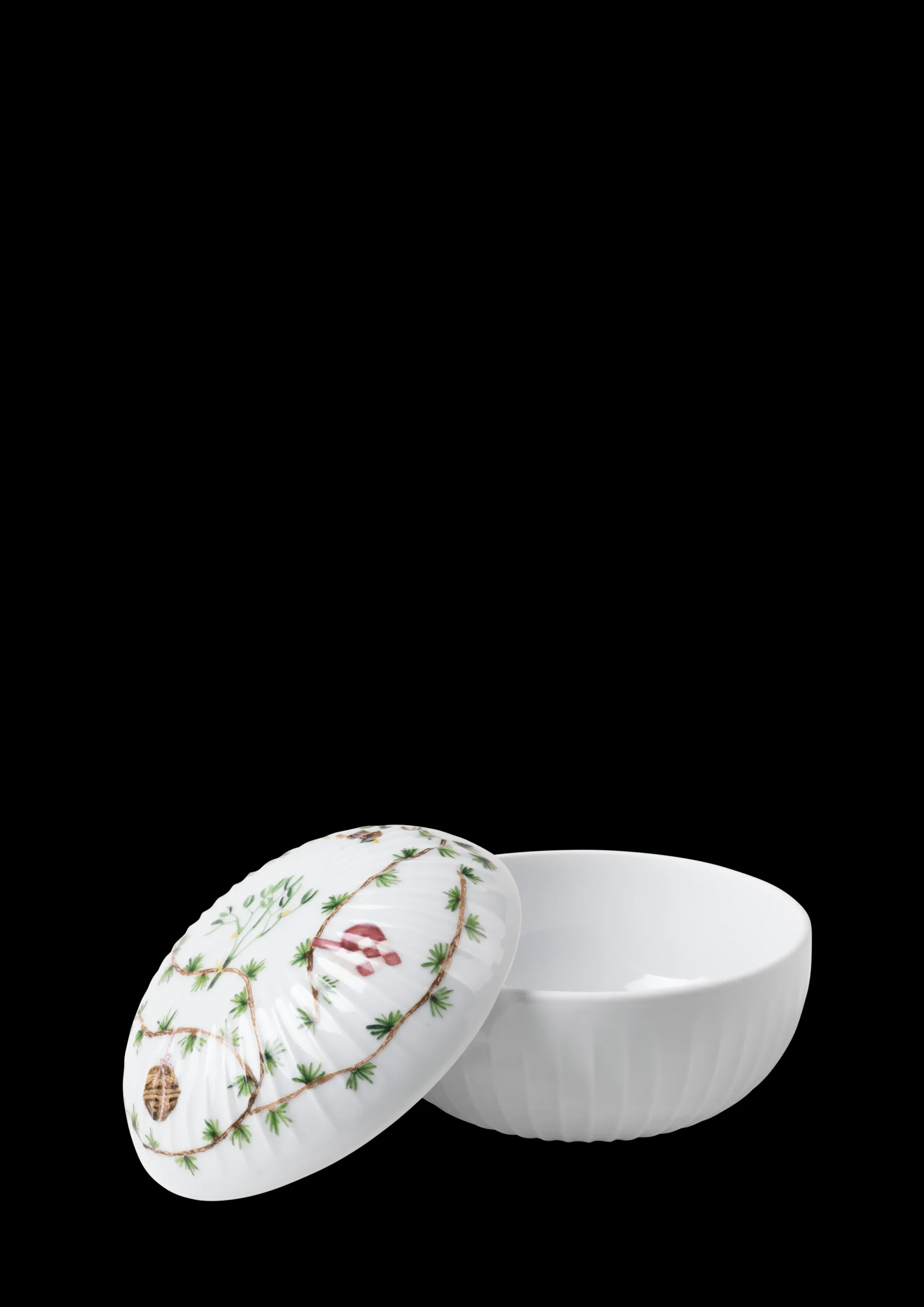 Kähler Bonbonniere|Øvrig Kjøkkenoppbevaring*Hammershøi Christmas Bonbonnier Ø12 cm hvit m. deko