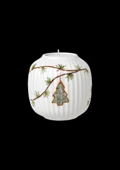 Kähler Lysestaker Og Stearinlys|Telysholdere*Hammershøi Christmas Telyslykt Ø9.5 cm hvit m. deko