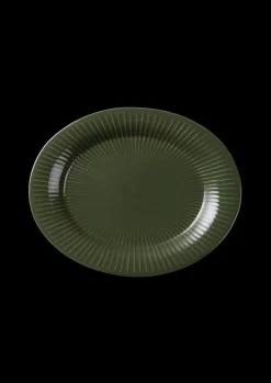 Kähler Serveringsfat*Hammershøi Oval bord skål 28.5x22.5 mørk grønn