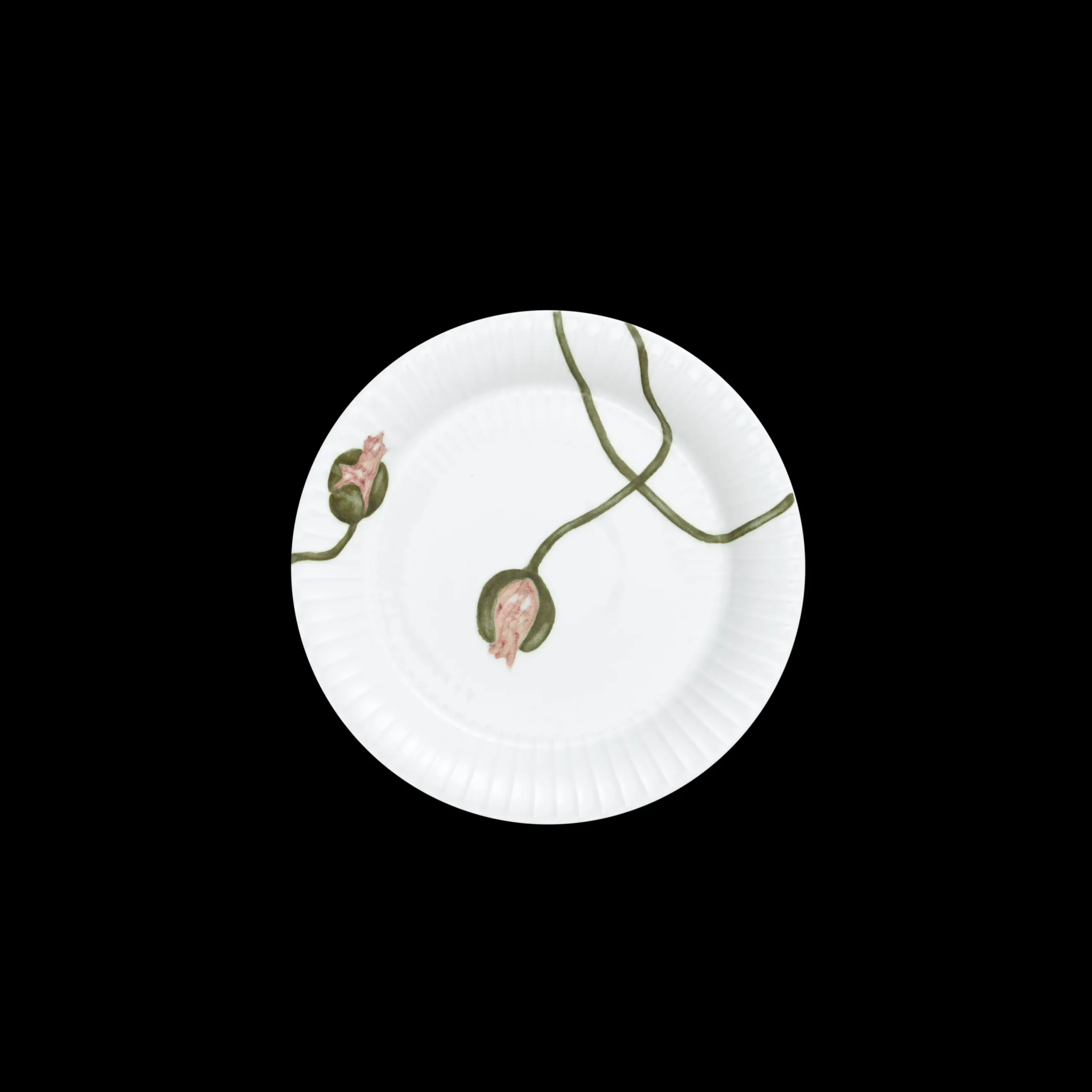 Kähler Desserttallerkner Og Asjetter|Servise*Hammershøi Poppy Tallerken Ø19 cm hvit m. deko