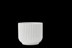 Lyngby Porcelæn Vaser Og Urtepotteskjulere|Urtepotter*Lyngby Blomsterpotte medium hvit