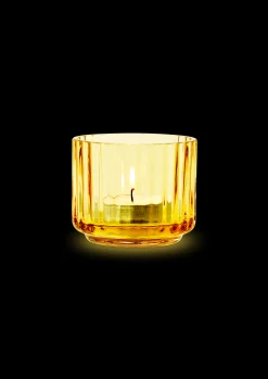 Lyngby Porcelæn Lysestaker Og Stearinlys|Telysholdere*Lyngby Telyslykt Ø6.7 cm amber