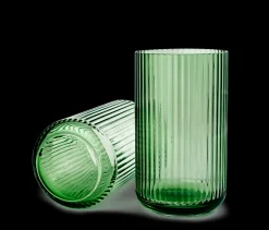 Lyngby Porcelæn Vaser Og Urtepotteskjulere*Lyngby Vase H25 green munnblåst glass