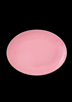 Lyngby Porcelæn Serveringsfat*Rhombe Color Oval serveringsfat rosa
