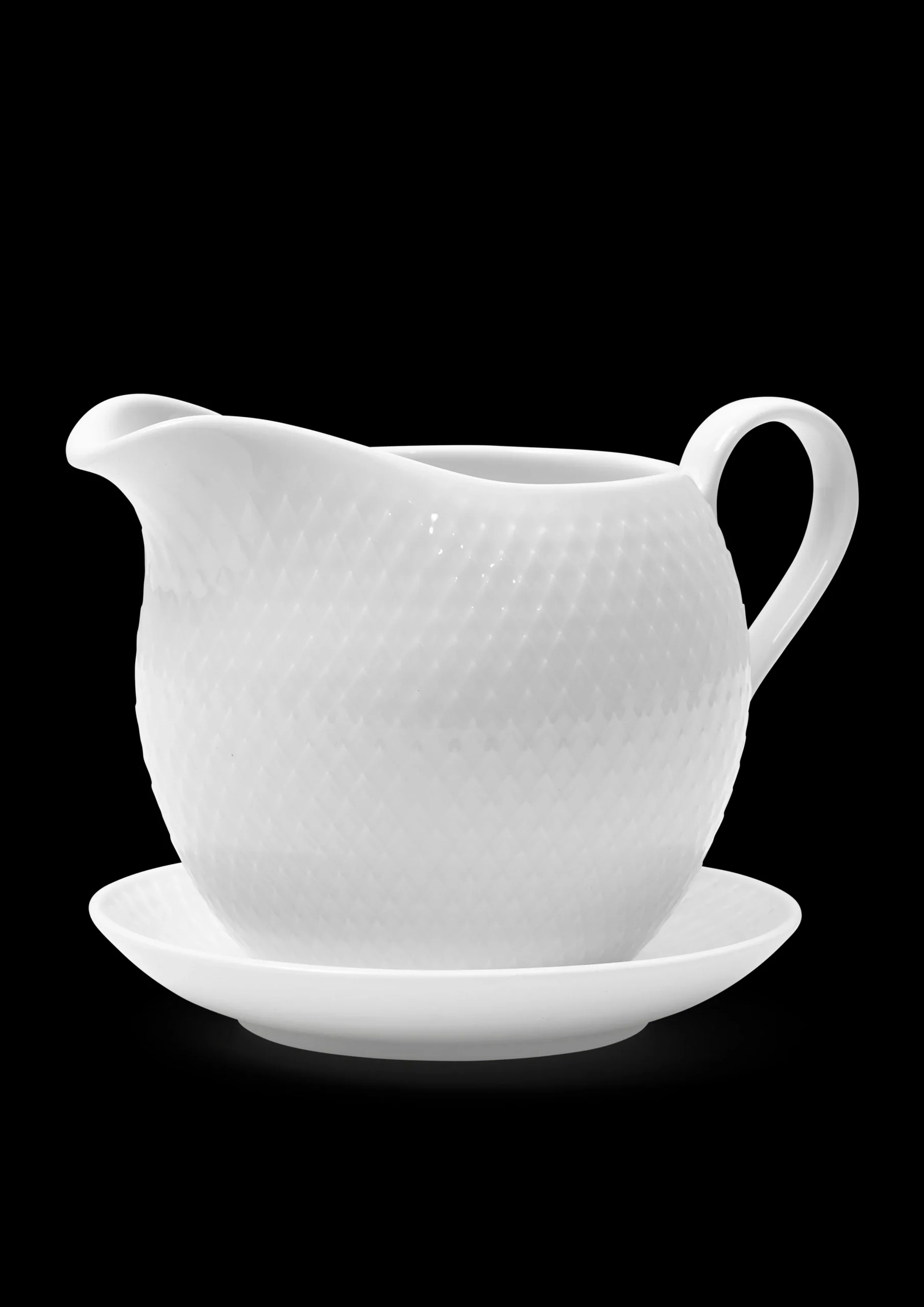 Lyngby Porcelæn Sausesnebb*Rhombe Sausekanne 67 cl hvit